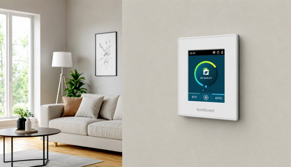 How do CO₂ and humidity sensors help reduce ventilation energy consumption?